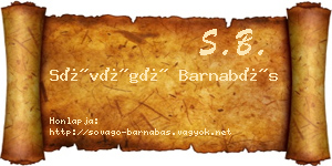 Sóvágó Barnabás névjegykártya