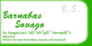 barnabas sovago business card